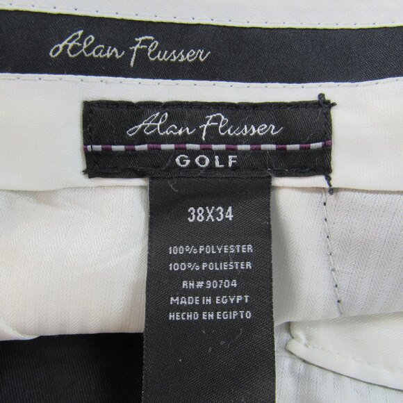 Alan Flusser Golf Men's Black Roll Cuff Pleated Front Golf Pant Size 38X34 - Picture 11 of 11